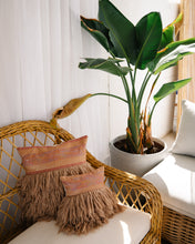 Load image into Gallery viewer, Decorative Throw Pillow for Patio - Dusty Pink Stripe/Andes Sand