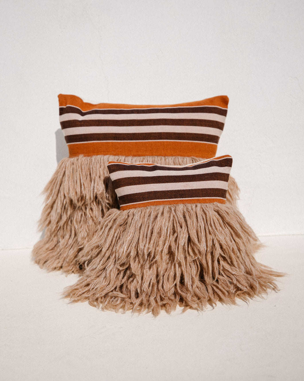 Wugo Throw Pillow - Rust Stripe/Andes Sand