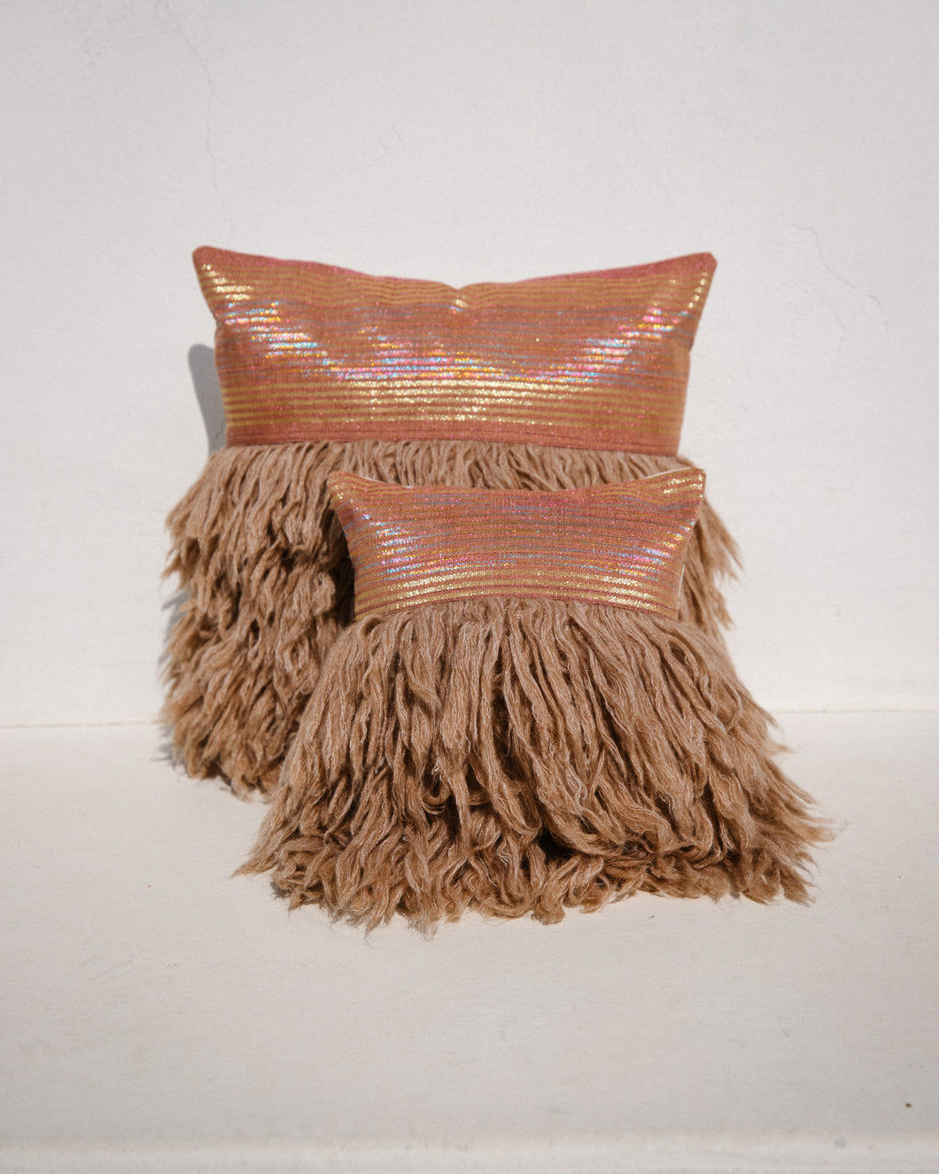 Wugo Pillow -  Dusty Pink stripe/Andes Sand
